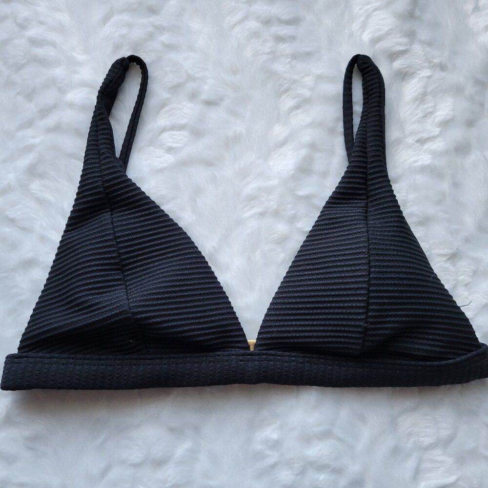 L*Space Bikini Top Women's Medium Black Nina Adjustable Swimwear NWOT